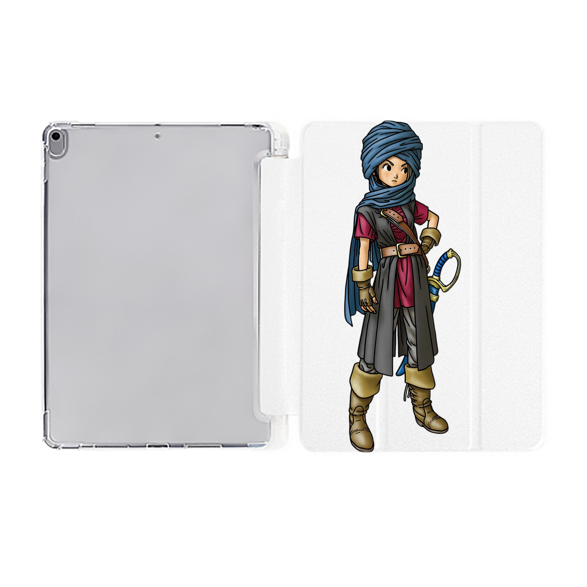 （画像用） ドラゴンクエスト Doragon Kuesuto Dragon Quest IPad ケース ペン収納付き 三つ折りスタンド PUレザー×シリコン 対応機種9.5/10.5/10.9インチ
